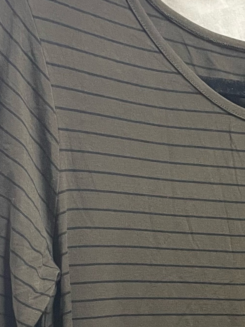 Joe Fresh Olive Green Striped Long Sleeve Top